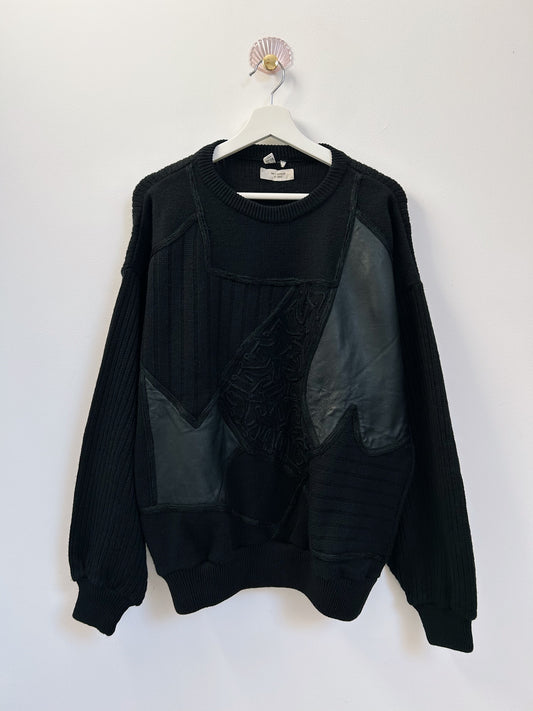 Pull oversize bi matière noir 90s Taille 40/42