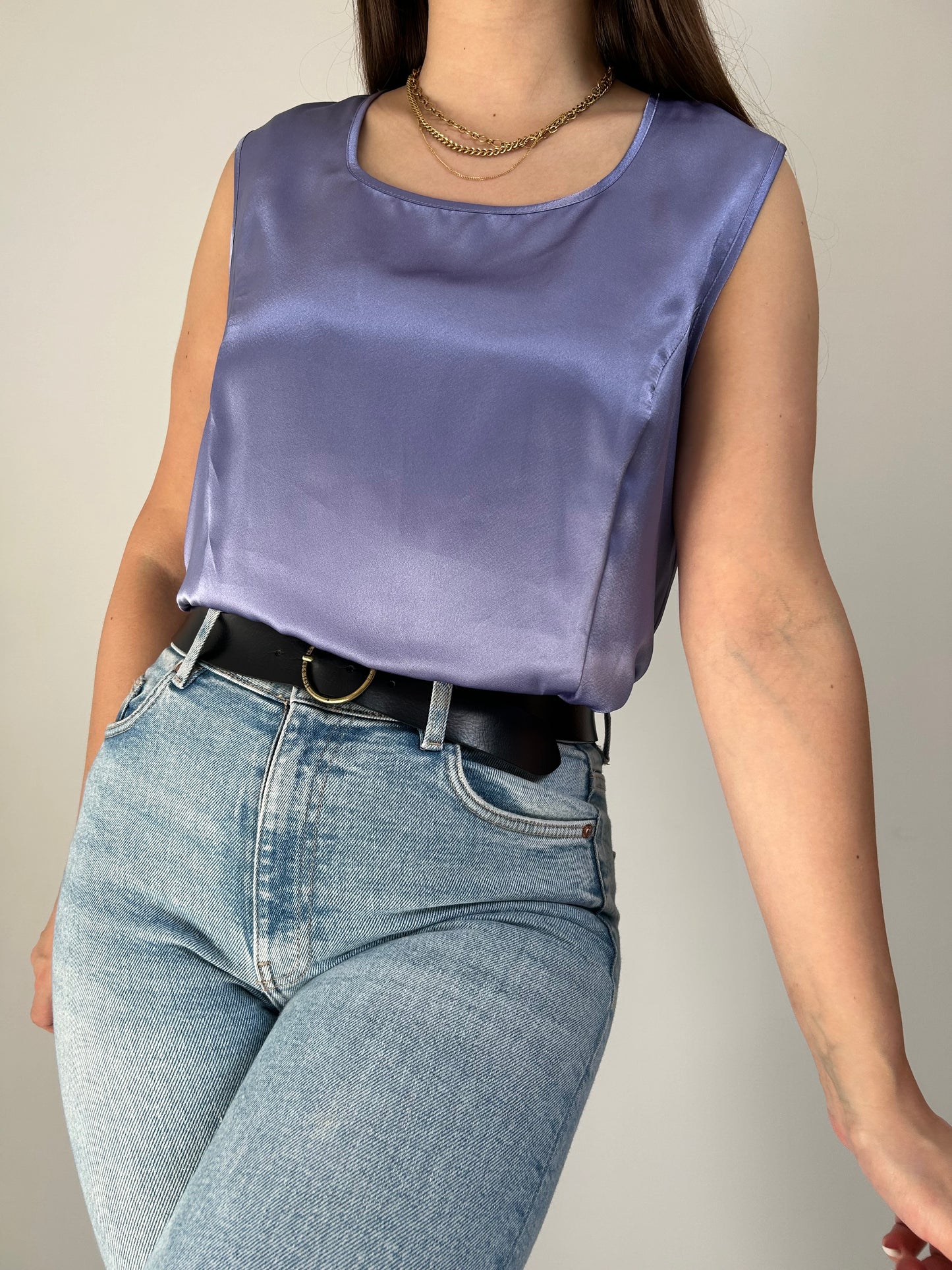 Blouse Lila satinée 90s Taille 38/40