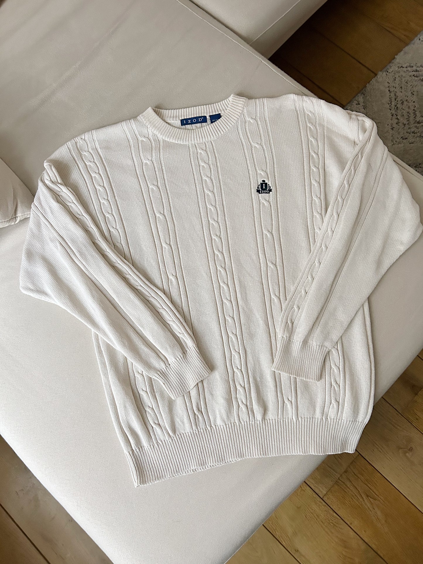 Pull oversize torsadé blanc 90s Taille 42