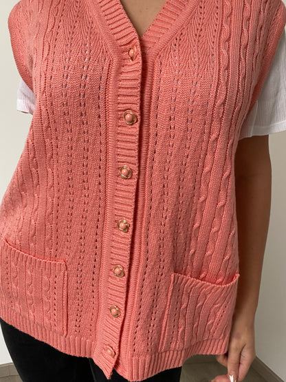 Pale pink vest 80s Size L/XL