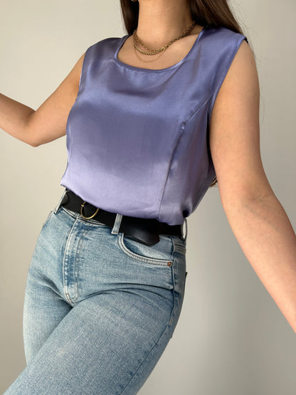 Blouse Lila satinée 90s Taille 38/40