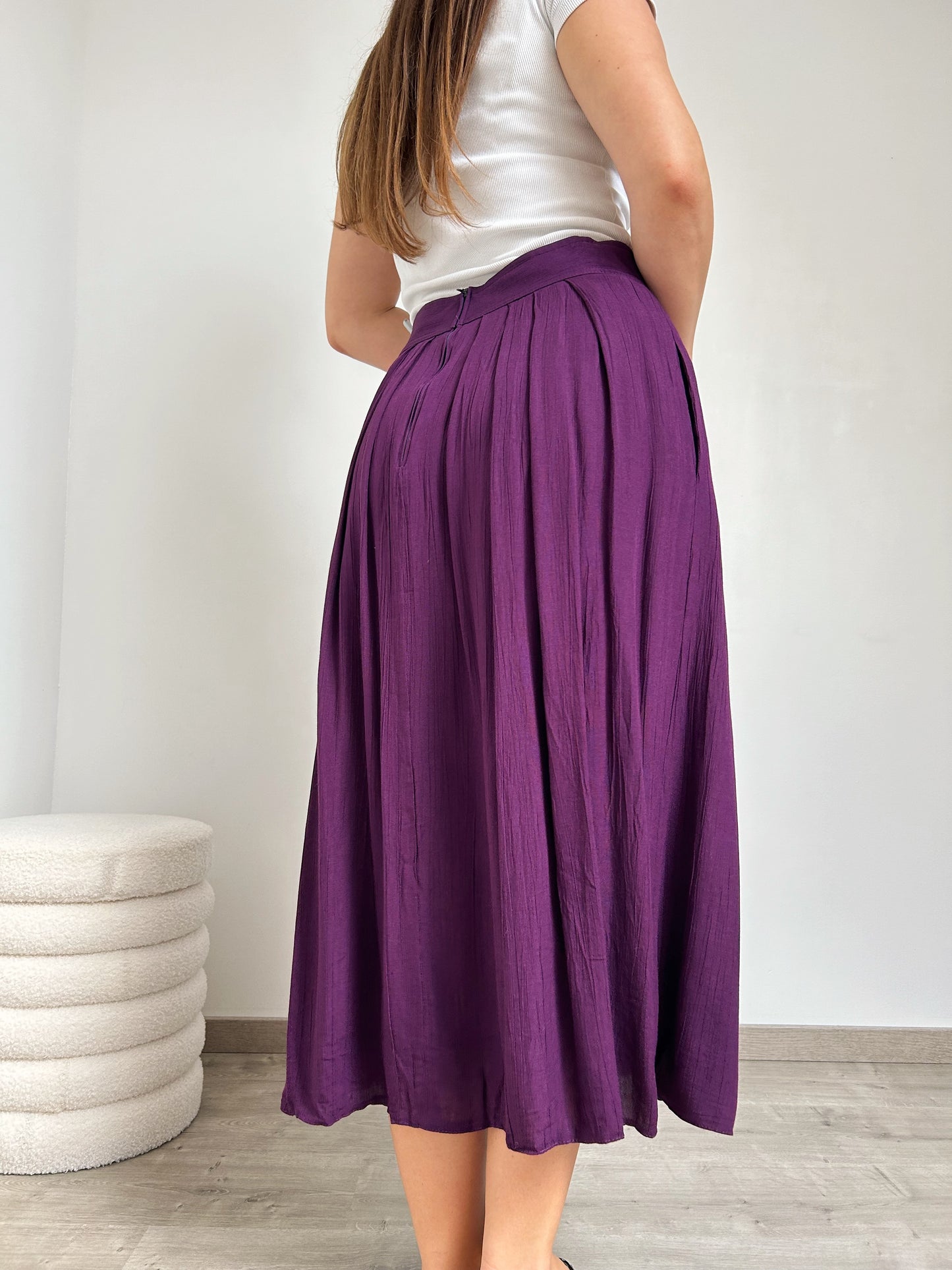 Jupe mauve évasée 70s Taille 40