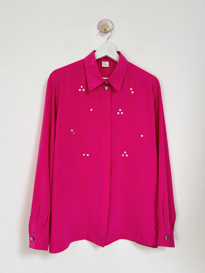 Chemise oversize rose avec détails métalliques 90s Taille 38/40