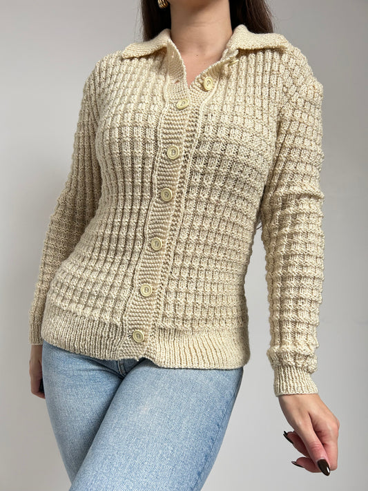 Gilet en maille beige vintage Taille 36/38