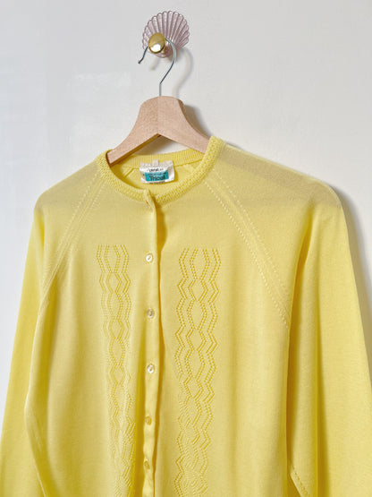 Cardigan jaune col rond vintage Taille 36/38