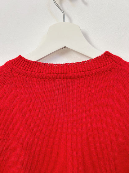 Pull rouge oversize brodé 90s Taille 38/40