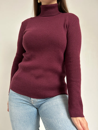 Pull col roulé bordeaux 90s Taille 36/38