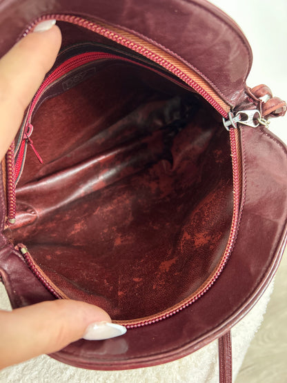 70s/80s burgundy leather bag