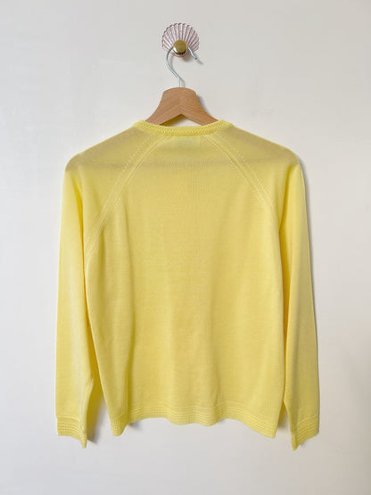 Cardigan jaune col rond vintage Taille 36/38