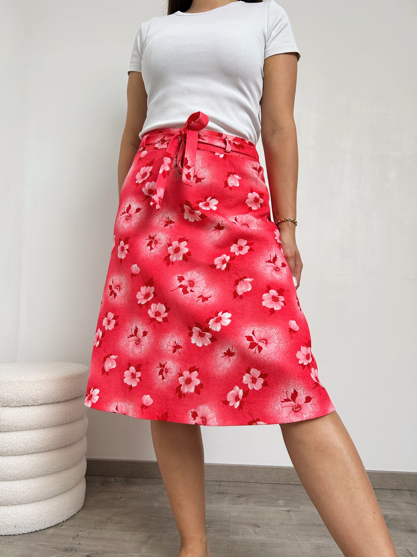 70s floral pink skirt Size 38