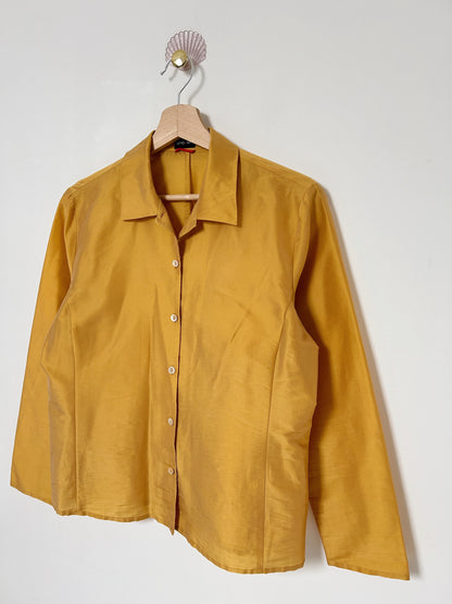 90s Metallic Yellow Shirt Size 36/38