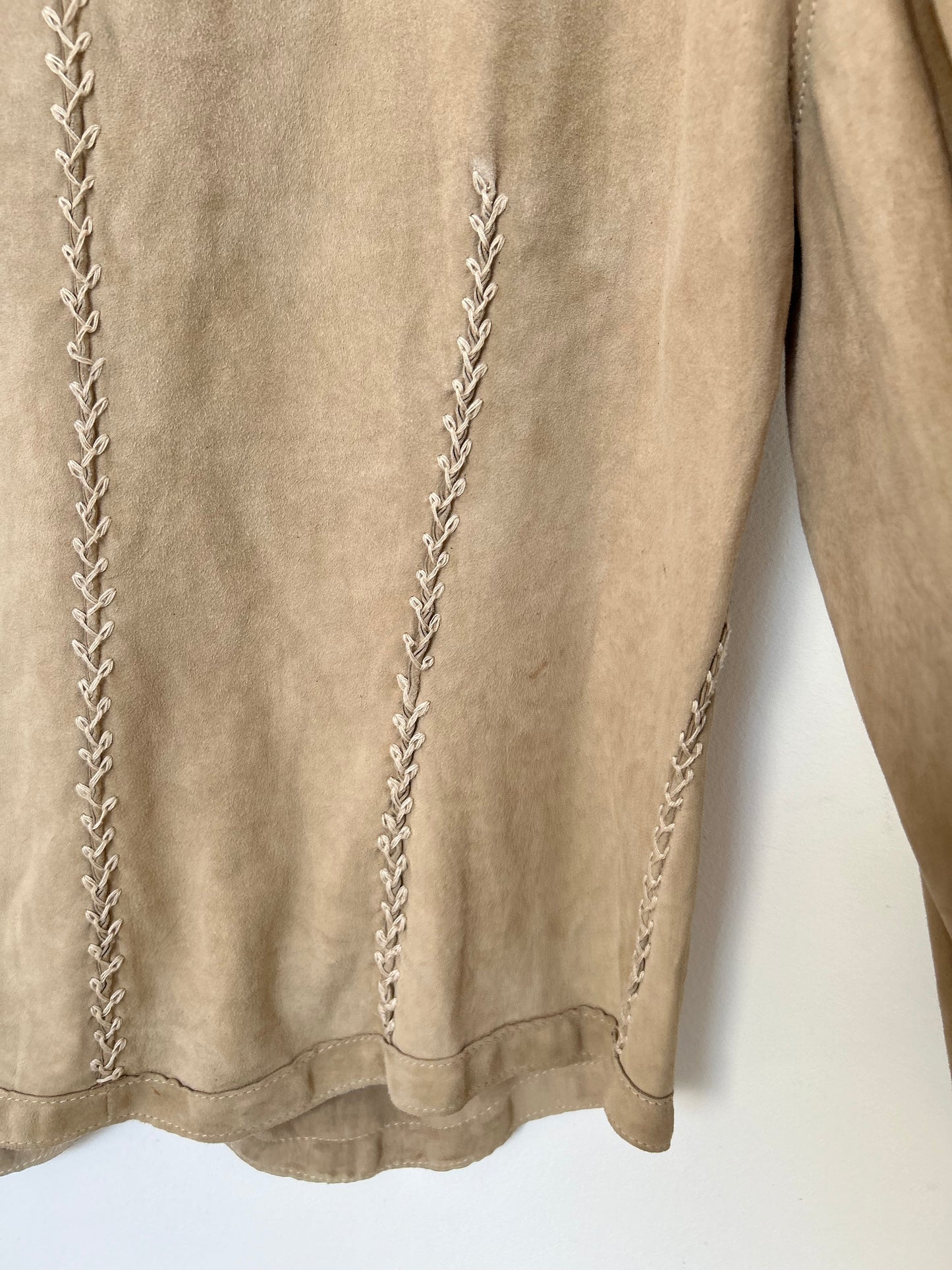 Veste en daim beige clair 70s Taille 40/42