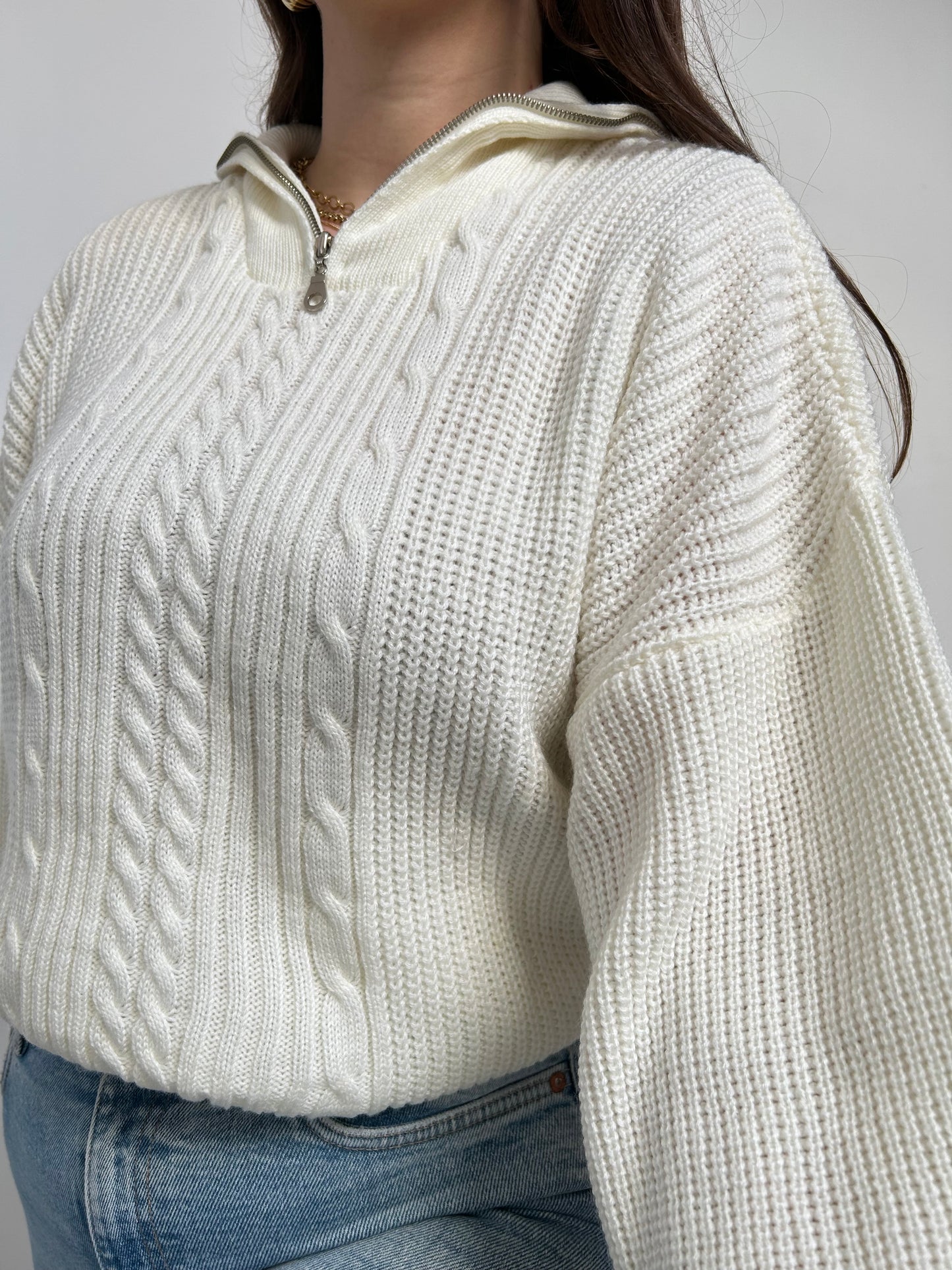 Pull en maille zippé 90s Taille 38/40