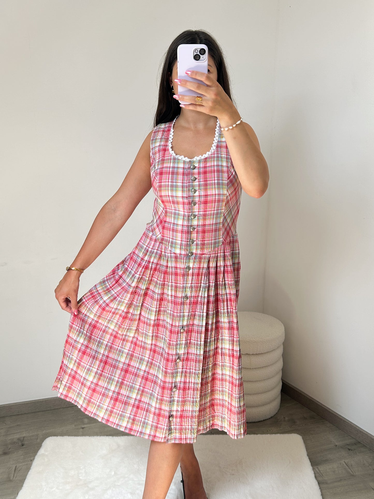 Robe autrichienne à carreaux vintage Taille 38