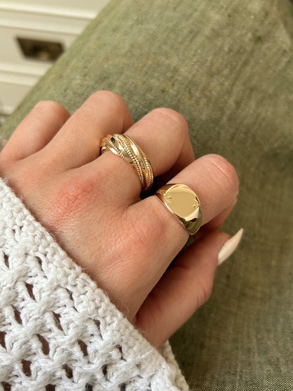 Gold plated Helen signet ring