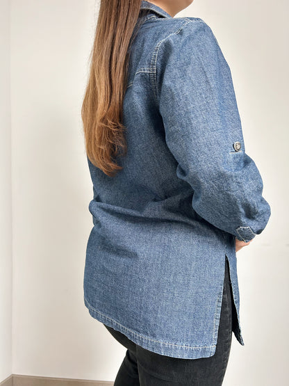 Chemise en jean bleu brut 90s Taille 40